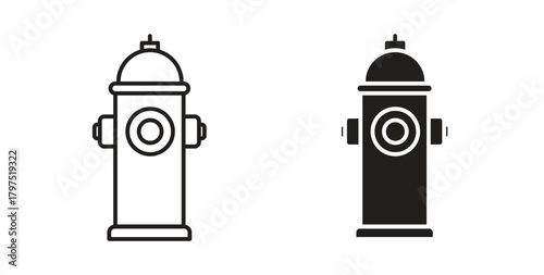 Fire hydrant icons, vector symbols. filled flat sign