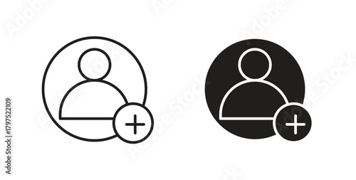 Follower icons, vector symbols. filled flat sign