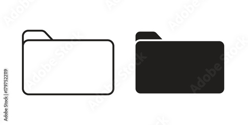 Folder icons, vector symbols. filled flat sign