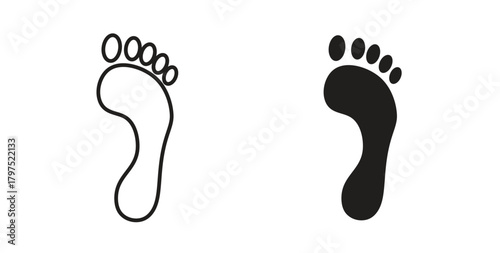 Footprint icons, vector symbols. filled flat sign