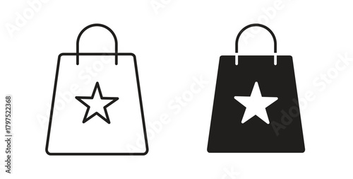 Gift bag icons, vector symbols. filled flat sign