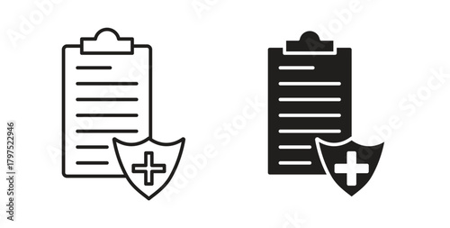 Health insurance icons, vector symbols. filled flat sign