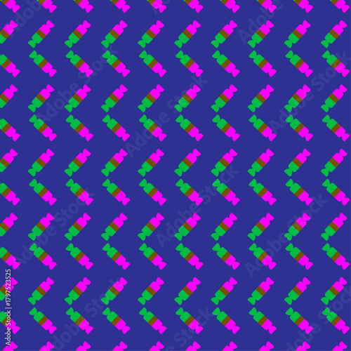 Abstract background - seamless pattern of candies for wrapping, packaging or textile printing. The main color can be changed or removed as desired. Vector illustration