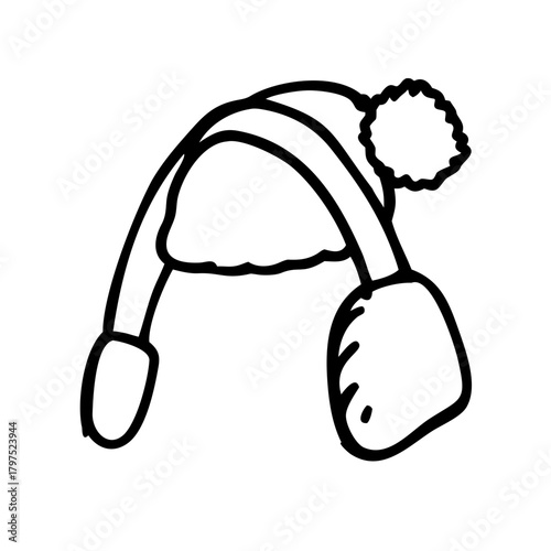 Illustration of a winter hat with ear muffs