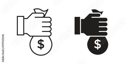 Investment icons, vector symbols. filled flat sign