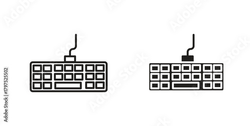 Keyboard icons, vector symbols. filled flat sign