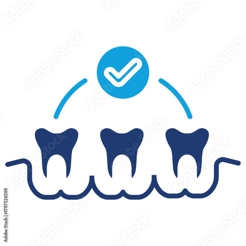 Teeth Flat Blue Icon