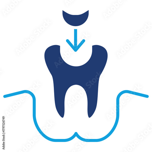 Dental Floss Flat Blue Icon