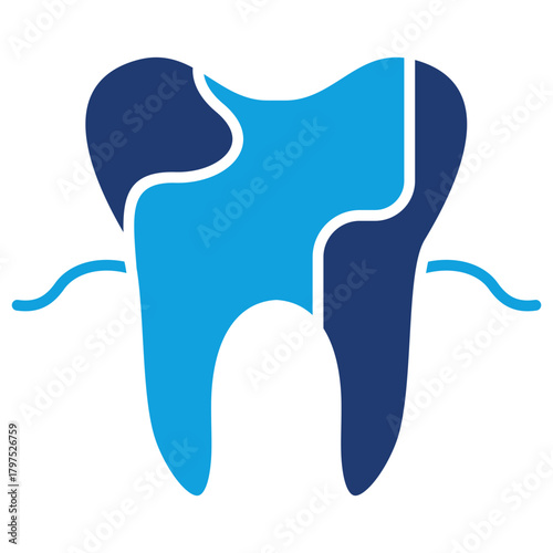 Dental Abscess Flat Blue Icon