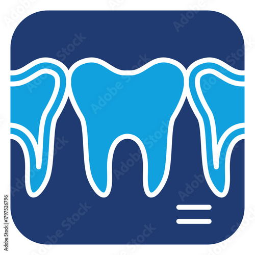 X Ray Teeth Flat Blue Icon
