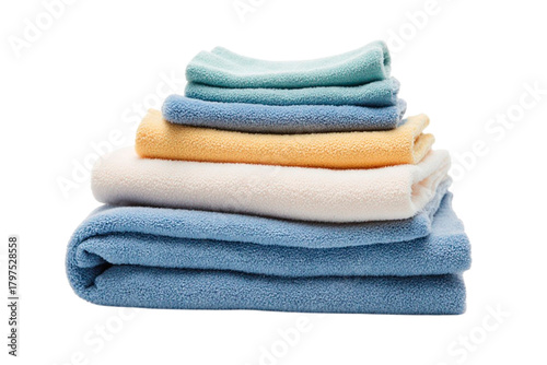 stack of colorful towels isolated