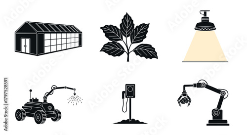 Modern agricultural technology empowers sustainable farming practices and efficient crop production using robots, automated systems, and smart lighting solutions