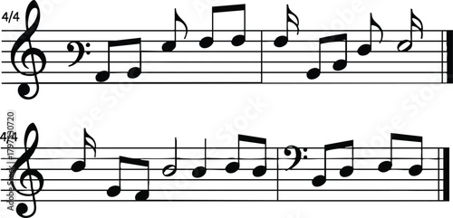 Sheet Music Melody Harmonious Musical Notes on Staff