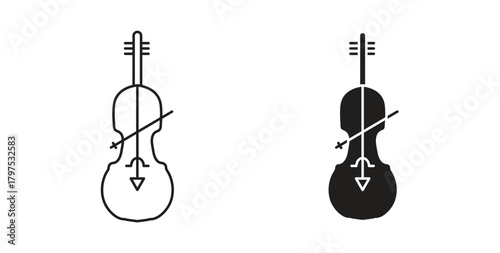 Cello icon for mobile app, editable designs