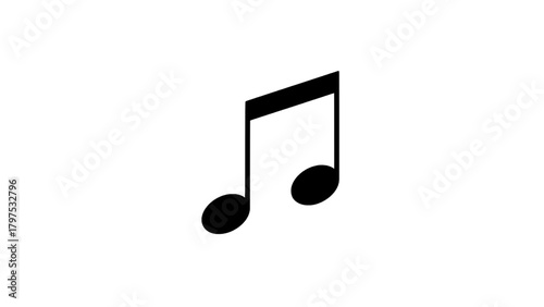 Vector illustration of musical eighth note symbol on a transparent background