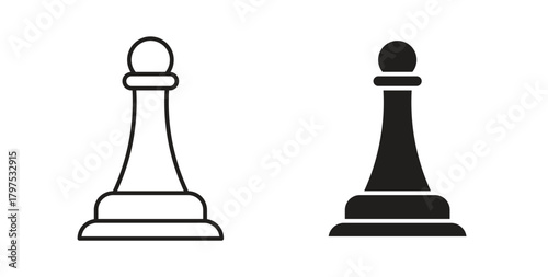 Chess pawn icon for mobile app, editable designs