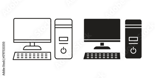 Computer icon for mobile app, editable designs