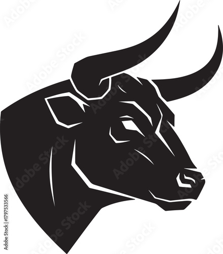 Stylized farm animal cow illustration in vibrant colors