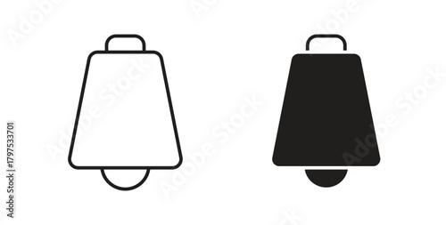 Cowbell icon for mobile app, editable designs