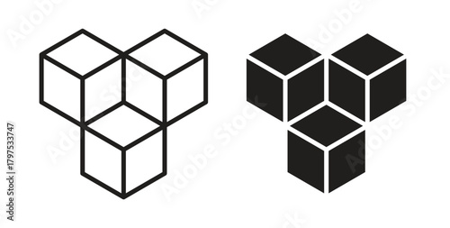 Cubes icon for mobile app, editable designs