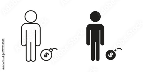 Debt icon for mobile app, editable designs