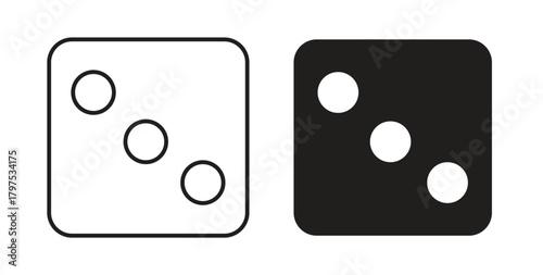 Dice three icon for mobile app, editable designs