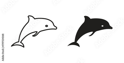 Dolphin icon for mobile app, editable designs