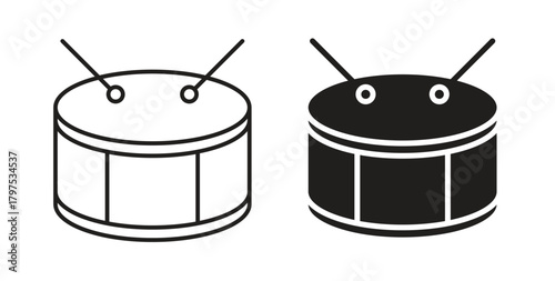 Drum icon for mobile app, editable designs