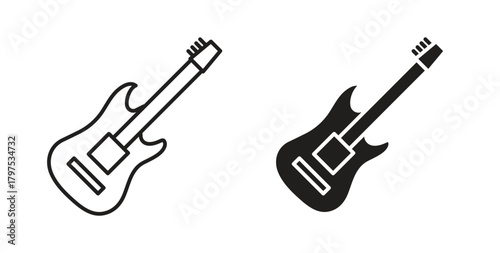 Electric Guitar icon for mobile app, editable designs