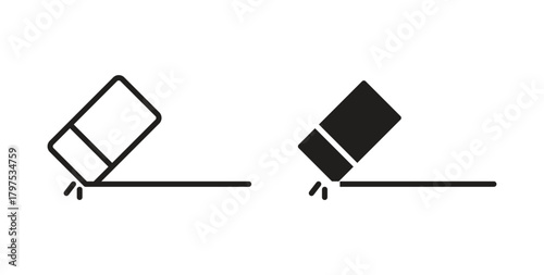 Eraser icon for mobile app, editable designs