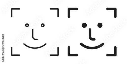 Face id icon for mobile app, editable designs