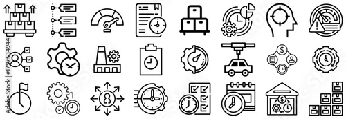 Business Efficiency and Time Management Icons