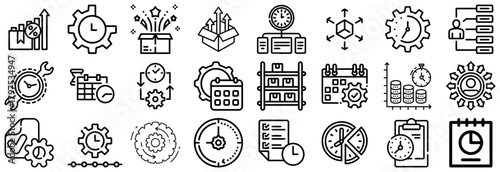 Business Process and Time Management Icons Collection