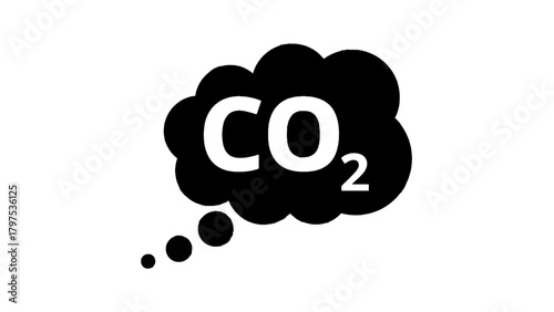 Vector illustration of co2 carbon dioxide gas cloud symbol on a transparent background