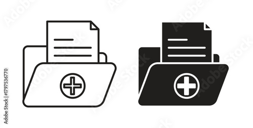 File medical icon for mobile app, editable designs