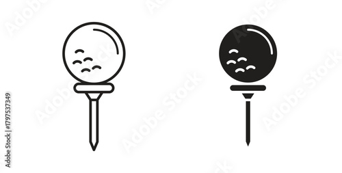 Golf ball icon for mobile app, editable designs