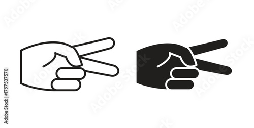 Hand scissors icon for mobile app, editable designs