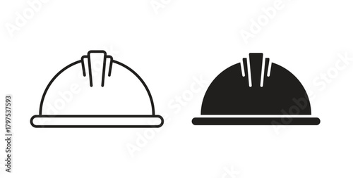 Hard hat icon for mobile app, editable designs