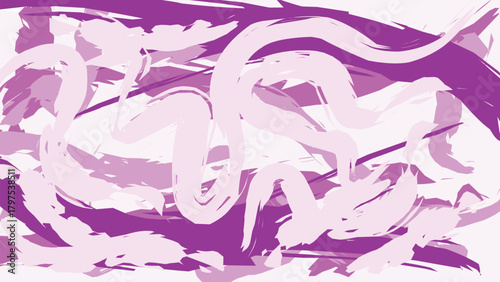 Abstract brushstroke background in purple and pink tones featuring bold, chaotic strokes and a grunge-style texture. Energetic and expressive design suitable for modern art and creative visuals.