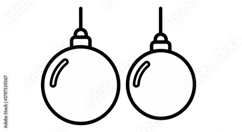 Christmas Ornaments Festive Hanging Decorations, Holiday Baubles, and Xmas Globe-Shaped Symbols