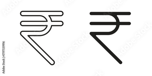 Indian rupee icon for mobile app, editable designs