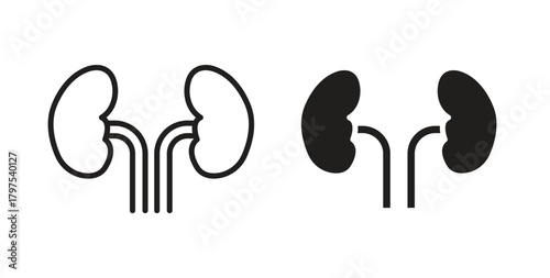 Kidneys icon for mobile app, editable designs