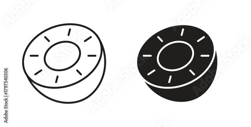 Kiwi icon for mobile app, editable designs