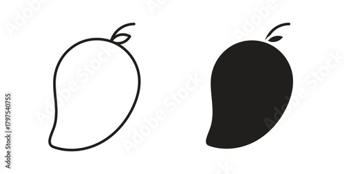 Mango icon for mobile app, editable designs