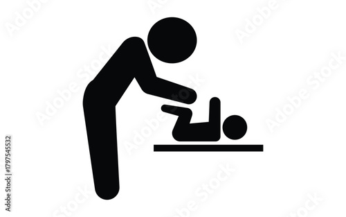 Baby changing room icon isolated on white background design symbol restroom