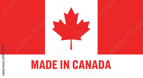 Canada Flag Vector Canadian Maple Leaf, National Symbol, Patriotic Icon, Red and White Design for Country and Identity