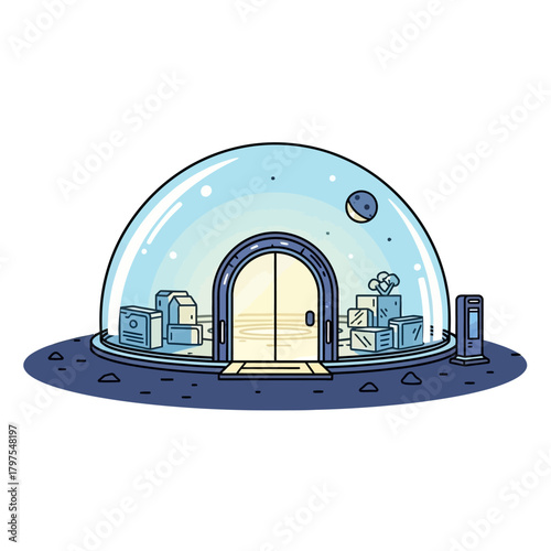 Futuristic Dome Home with Sustainable Living Concept.