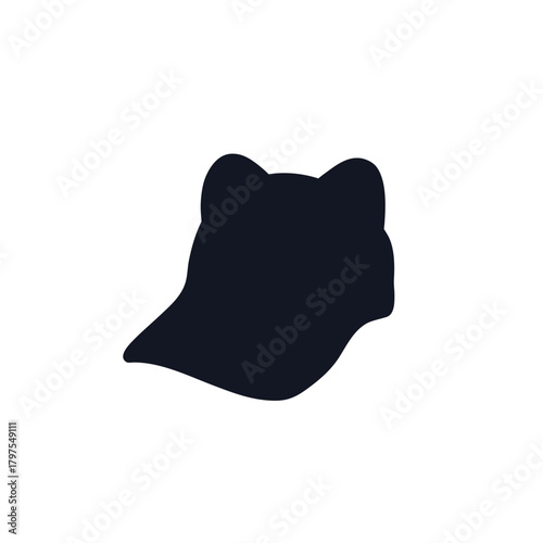 Cap hat with ears logo icon sign silhouette. Cat dog mask decorative concept. Cute trendy design. Children's style Fashion print clothes apparel greeting invitation card cover flyer poster banner ad