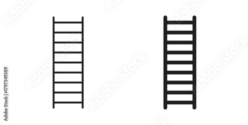 Ladder icons with simple flat and thin stroke style