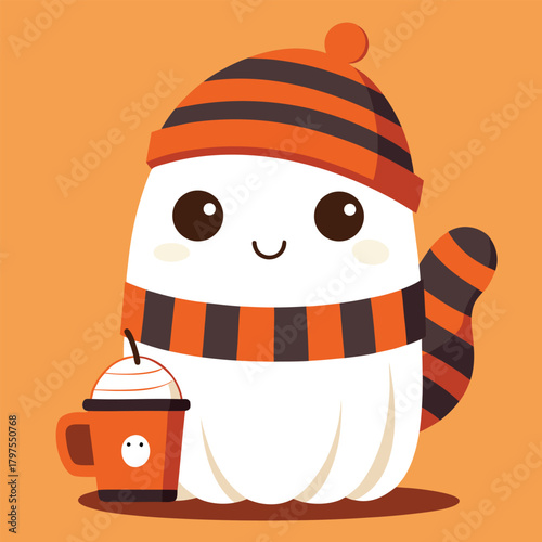 A stylish and minimalist illustration of an endearing subject rendered in vibrant cmyk colors with clean lines